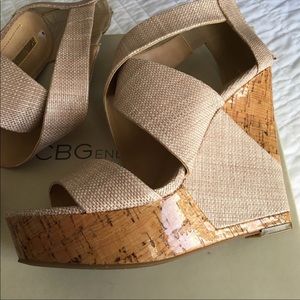 New cork wedges! BCBG